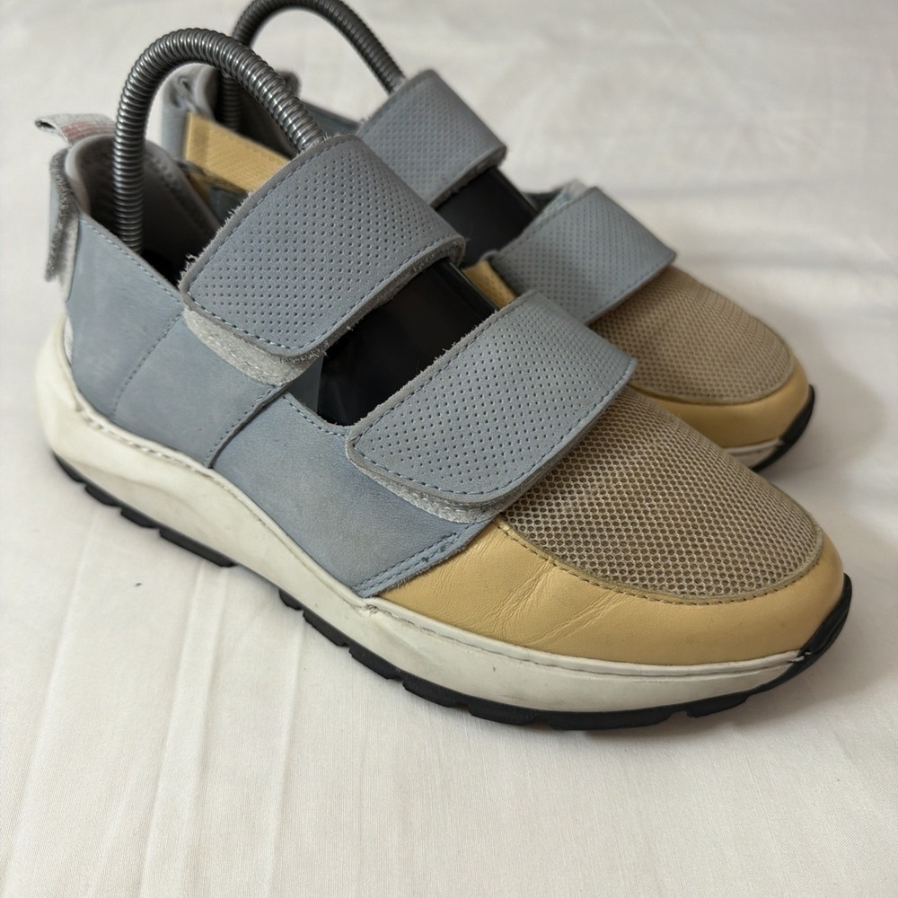 Filling Pieces Double Strap Leather Sneakers Women's Size 7 Made In Portugal
